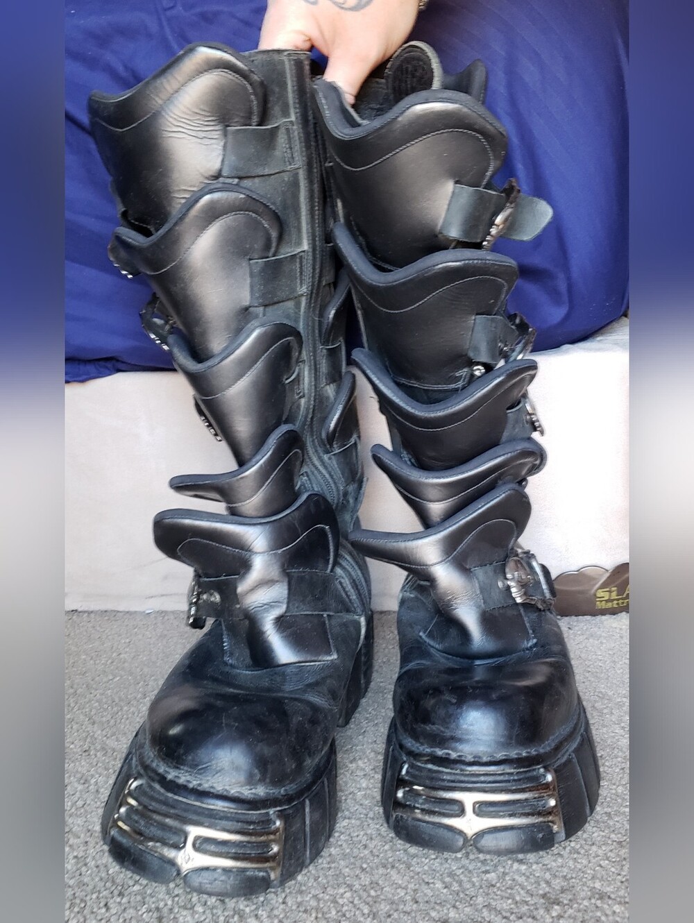 Vintage Platform New Rock Knee High Boots Men's size EU 45